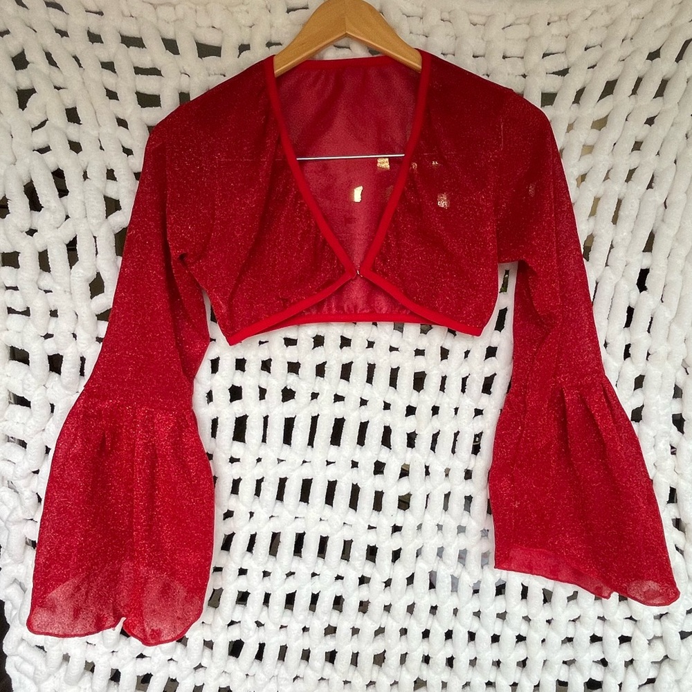 SPARKLE BELL SLEEVE CROP